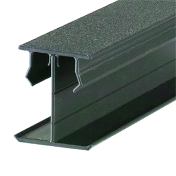 Strut Krack cable divider insert with closure strip clipped to top, angled product view showing both components assembled