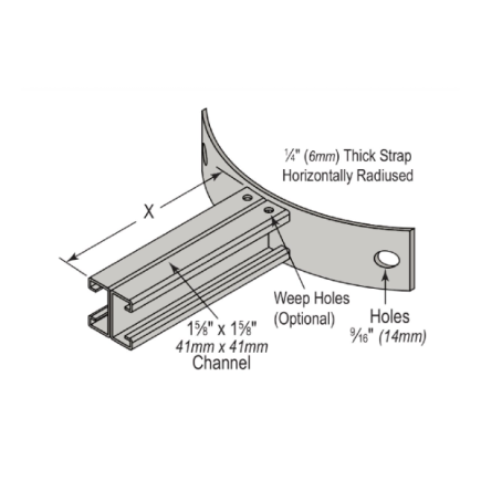 24 IN STRAP BACK EXTENDED RISER BRACKET