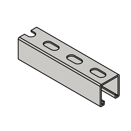 W200EH Channel w/Short Slots 12 Gauge 1-5/8" x 1-5/8"