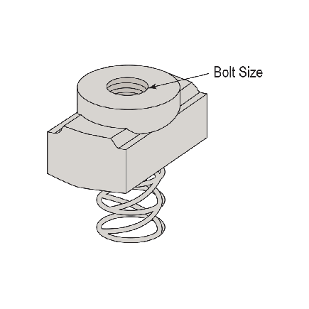 3/8" SPRING NUTS SERIES 800 CHANNEL DELRIN