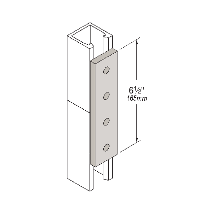 4 HOLE FLAT PLATE SPLICE FITTING POLYESTER FRP GRAY