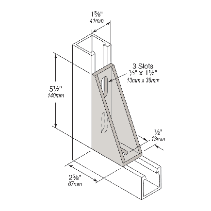 UNIVERSAL ANGLE FITTING W/GUSSETS POLYURETHANE/GRAY