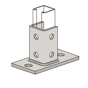 W5810 Series | Rectangular Plate Eight-Hole Post Base