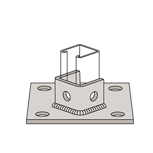 W5813 Series | Seven-Hole Post Base Single Channel Short Clevis