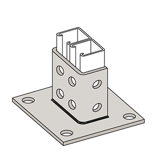 W5816SQ Series | Twelve-Hole Post Base Double Channel Tall Clevis