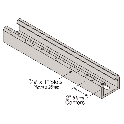 1-5/8" X 1-1/8" POLYESTER FR SLOTTED CHANNEL X 20' COLOR: GRAY